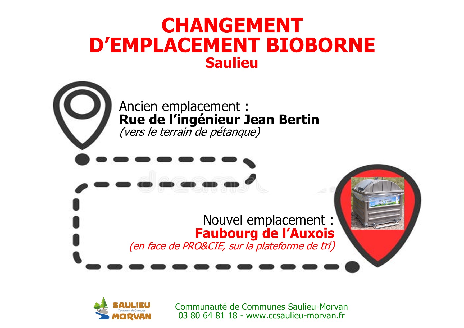 changement demplacement bioborne SAULIEU